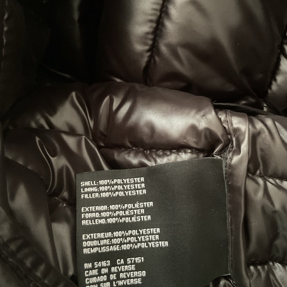 Guess Shiny Black Hooded Puffer Jacket P:28” L:33” - Picture 5 of 5